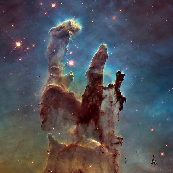 Hubble image of the Pillars of Creation in the Eagle Nebula