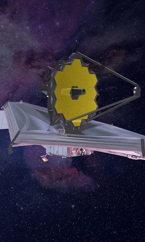 James Webb Space Telescope with its gold mirror and sunshield deployed
