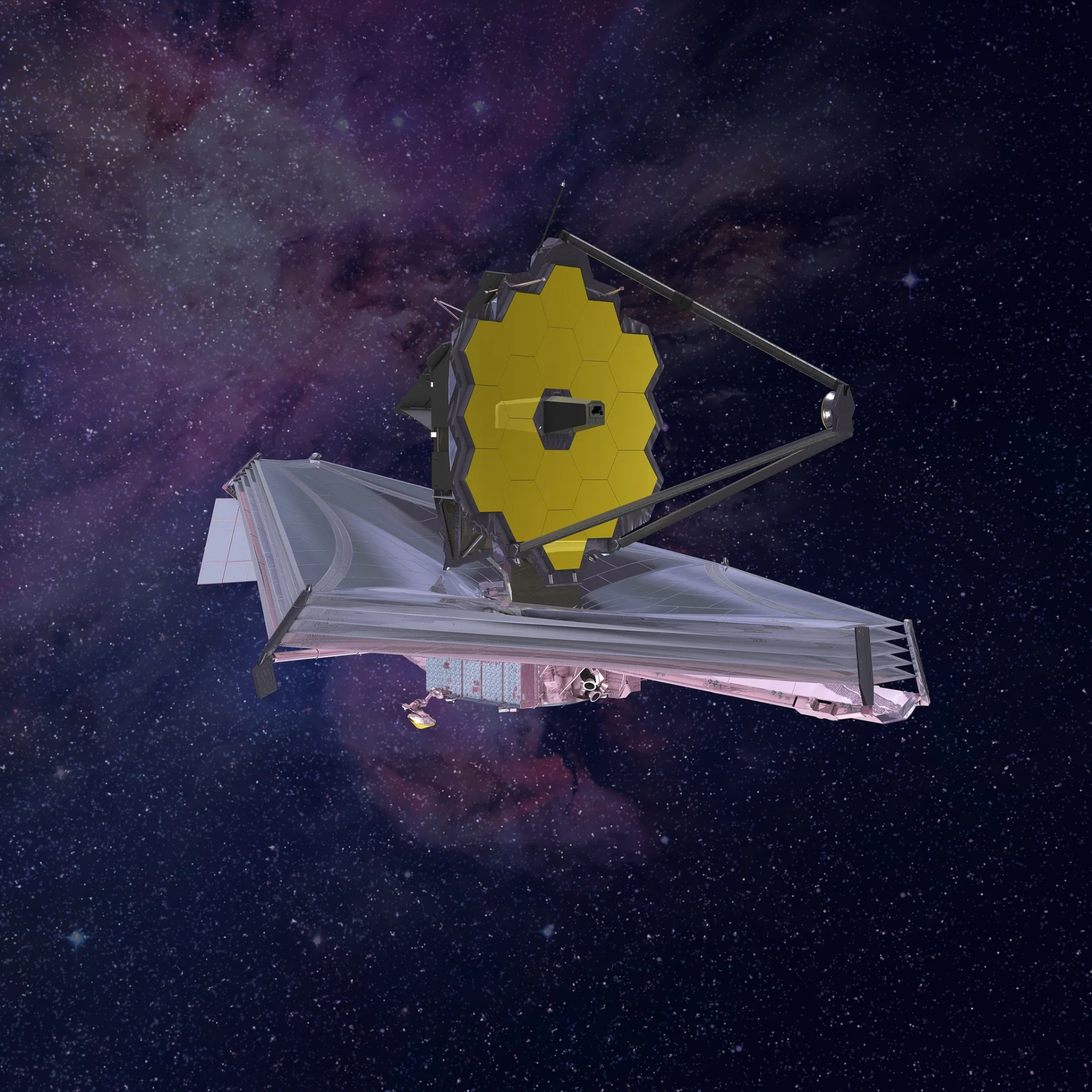 Artist concept of the James Webb Space Telescope deployed in space