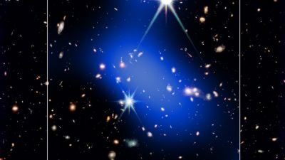 Chandra X-ray composite image of the JADES-ID1 protocluster around quasar ID1, showing diffuse hot gas in the early universe.