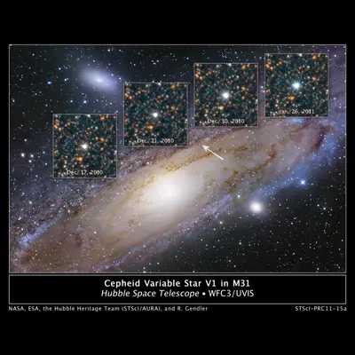 Cepheid Variable Star V1 in Andromeda Galaxy