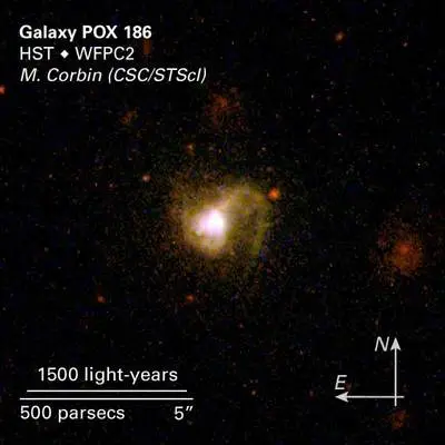 POX 186: A Tiny Galaxy is Born