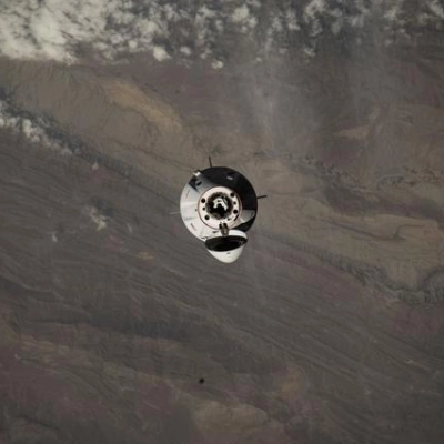 The SpaceX Dragon approaches the International Space Station above Pakistan