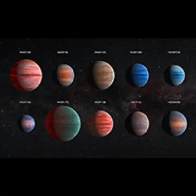 Artist's Impression of "Hot Jupiter" Exoplanets – Annotated