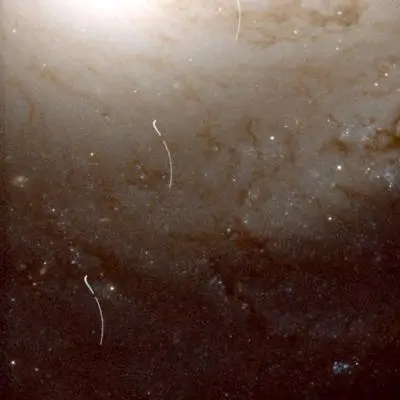 Asteroid Trail Crosses Galaxy NGC 4548