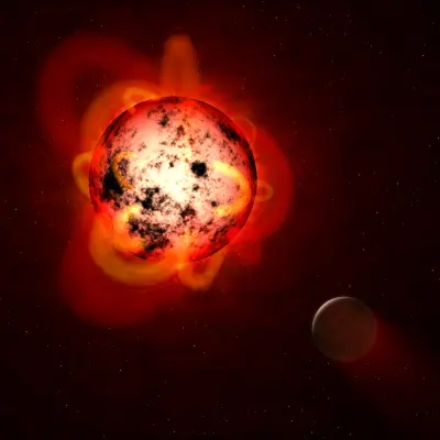 Flaring Red Dwarf Star (Artist's Illustration)