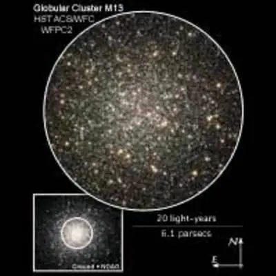 Compass and Scale Image of M13