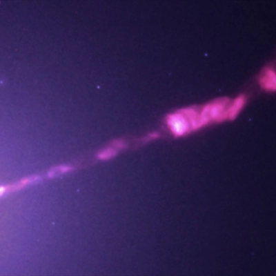 M87 Jet - A galaxy with a supermassive black hole about 55 million light years from Earth.