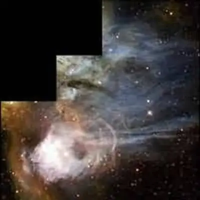 Gaseous Streamers from Nebula N44C Flutter in Stellar Breeze