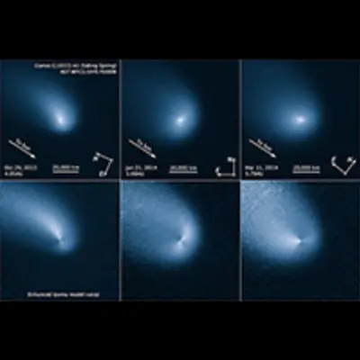 Compass and Scale Image for Comet C/2013 A1 Siding Spring (3 Epochs)