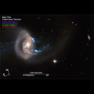 Compass and Scale Image of NGC 7714