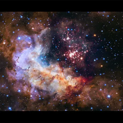 NASA Unveils Celestial Fireworks as Official Hubble 25th Anniversary Image