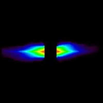 Dust Disk Around Star Beta Pictoris (False Color Image)