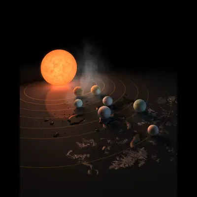 Abstract Concept of TRAPPIST-1 System