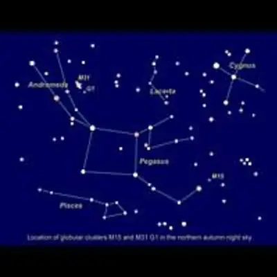 Location of M15 and M31 G1 in the Northern Autumn Sky