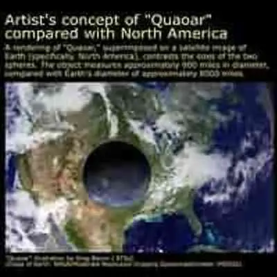 "Quaoar's" Size Compared with North America