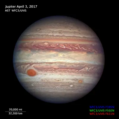 Compass and Scale Image for Close-up Portrait of Jupiter