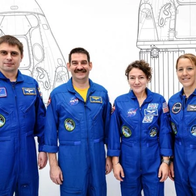 The four members of NASA's SpaceX Crew-12 mission to the International Space Station