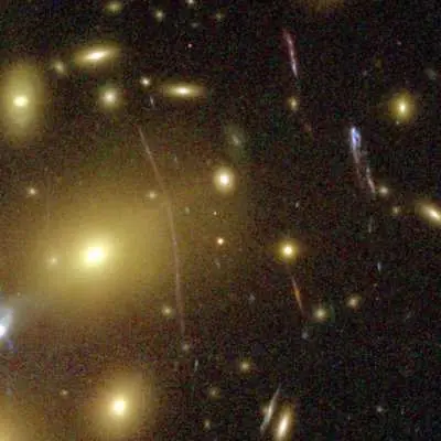 Galaxies Magnified by Galaxy Cluster Abell 1689's "Gravitational Lens"
