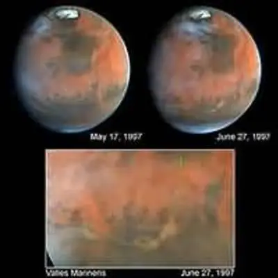 Canyon Dust Storm, Cloudy Conditions for Pathfinder Landing on Mars