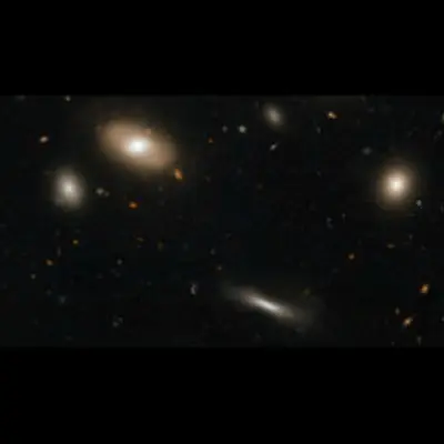 Varied Galaxy Types in the Coma Cluster, a Section of a Larger, Detailed Hubble Image