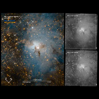 Compass Image for Lagoon Nebula (Infrared)