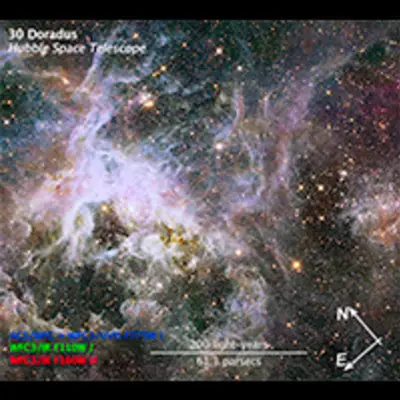 Compass and Scale Image for 30 Doradus IR