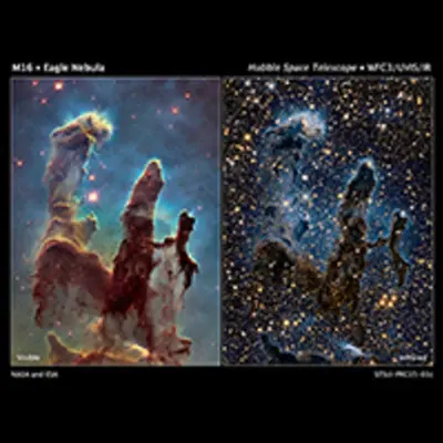 A View of the Pillars of Creation in Visible and in Near-Infrared Light