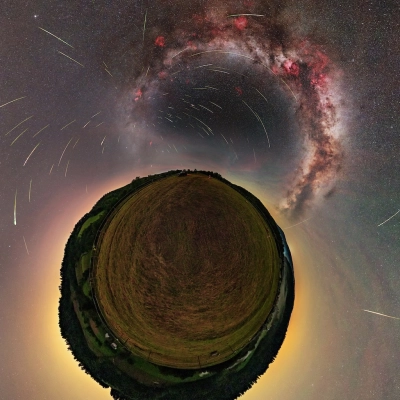 Perseids Over a little Planet