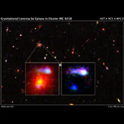 Gravitational Lensing by Galaxy in Cluster IRC 0218