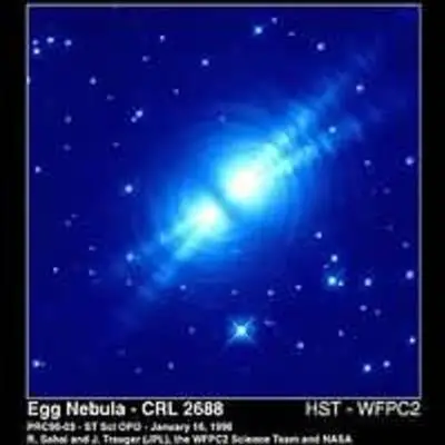 The Egg Nebula: Searchlight Beams and Multiple Arcs Around a Dying Star