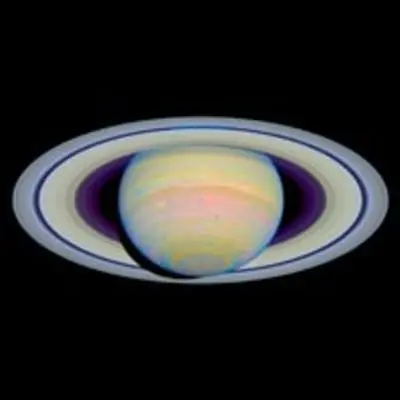 Color-Stretched Visible-Light Composite of Saturn