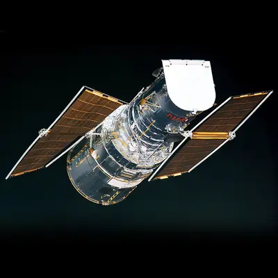 Hubble as Shuttle Columbia Approaches (2002)