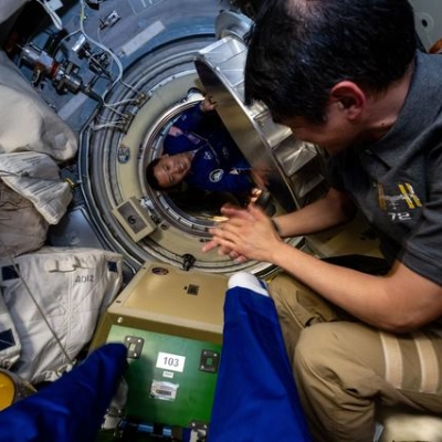 NASA astronaut Jonny Kim is pictured before entering the International Space Station