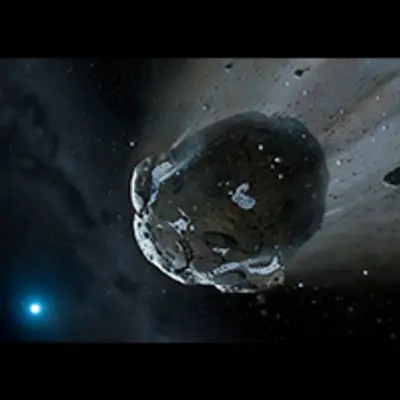 Artist's View of Watery Asteroid in White Dwarf Star System GD 61