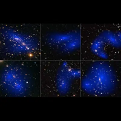 Six Galaxy Cluster Collisions, with Dark-Matter Maps (Hubble)
