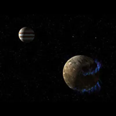 Artist's Concept of Aurorae and Ganymede