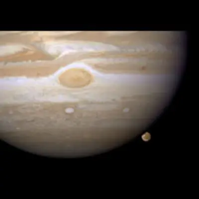HST/WFPC2 Image of Jupiter and Ganymede Taken April 9, 2007