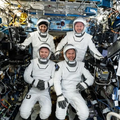 The four SpaceX Crew-9 members aboard the International Space Station