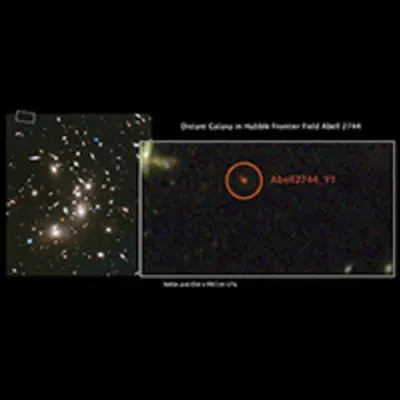 Distant Galaxy in Hubble Frontier Field Abell 2744