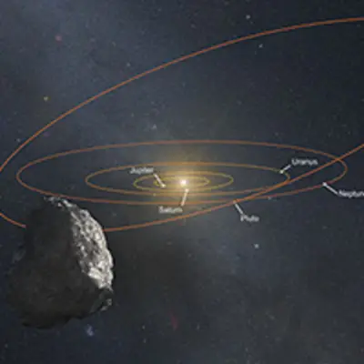 Artist's Impression of Kuiper Belt Object (Annotated)