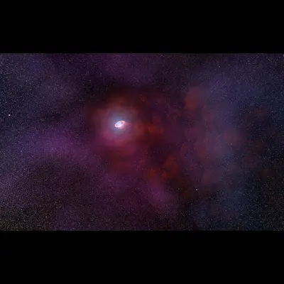 Artist's Impression of Pulsar Wind from a Neutron Star