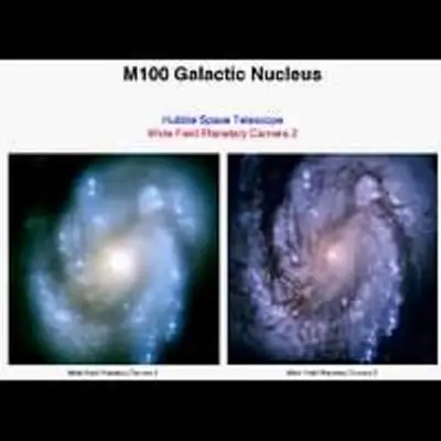 Images of Spiral Galaxy M100 Before and After Hubble's First Servicing Mission