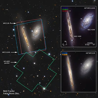 Compass and Scale Image for NGC 4302 and NGC 4298