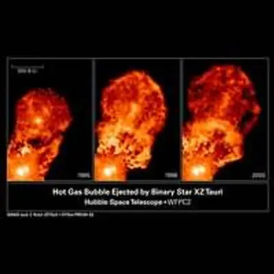 Hot Gas Bubble Ejected by Young Binary Star System XZ Tauri