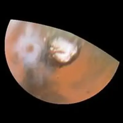 Martian Cyclone, Seen From the North Polar Region
