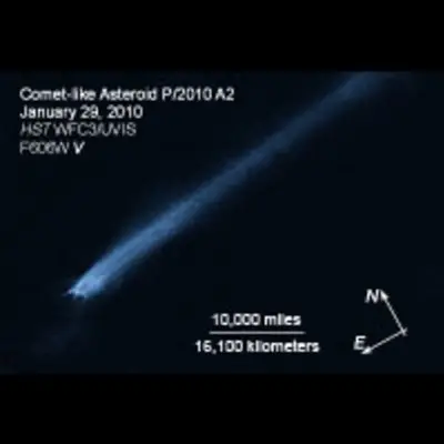 Compass and Scale Image for Comet-like Asteroid P/2010 A2