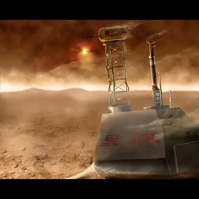 View of Martian Surface During Dust Storm