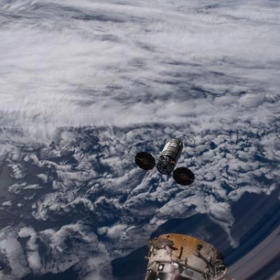 The Cygnus XL cargo spacecraft departs the International Space Station