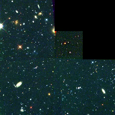 View of Distant, Faint Galaxies Reveals Young Galaxy Building Blocks